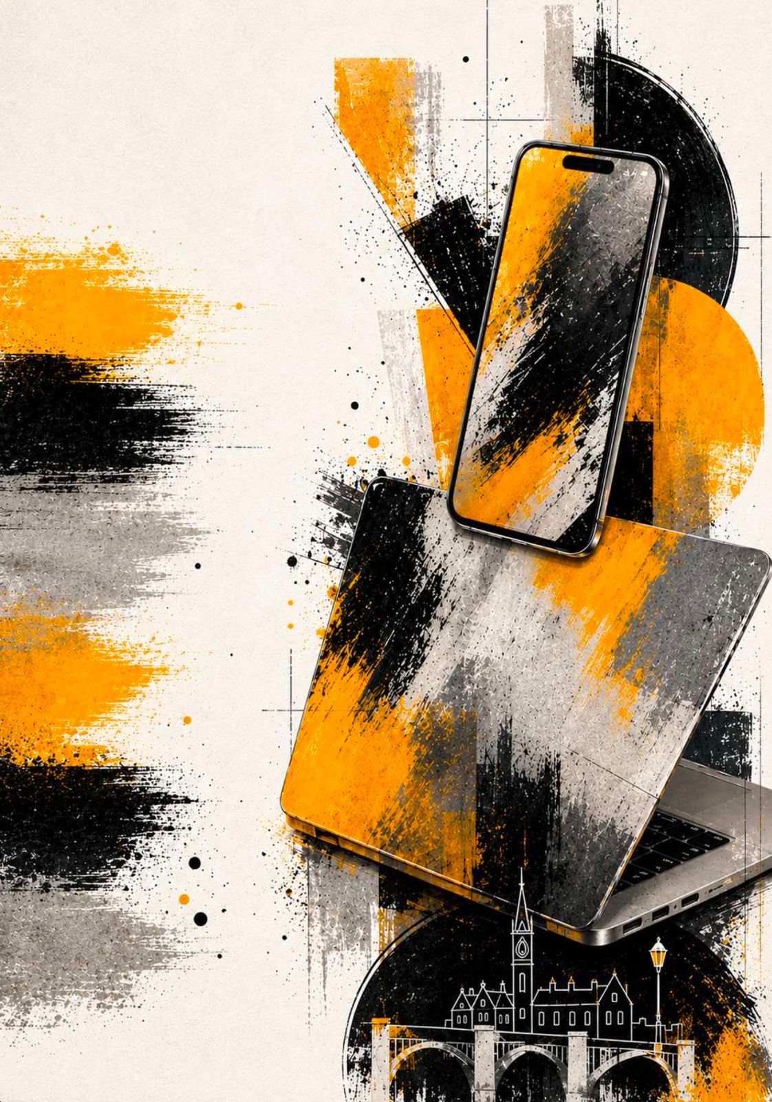 Phone and MacBook repair artwork